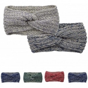 Cold Weather Headbands Women Knitted Hairband Crochet Twist Ear Warmer Winter Braided Head Wraps - Gray - CW1932N02EZ $12.09