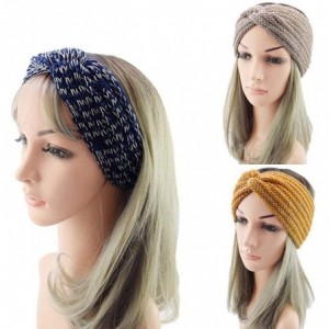 Cold Weather Headbands Women Knitted Hairband Crochet Twist Ear Warmer Winter Braided Head Wraps - Gray - CW1932N02EZ $12.09
