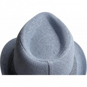 Fedoras Fedora Hats for Men & Women Tribly Short Brim Summer Paper - 07 - Blue - CM18W4AG4CL $25.86