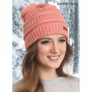 Skullies & Beanies Cable Knit Beanie for Women - Warm & Cute Multicolored Winter Knitted Caps for Cold Weather - Grapefruit -...