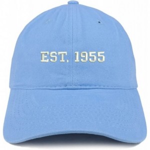 Baseball Caps EST 1955 Embroidered - 65th Birthday Gift Soft Cotton Baseball Cap - Carolina Blue - CR180NRT9I5 $35.66