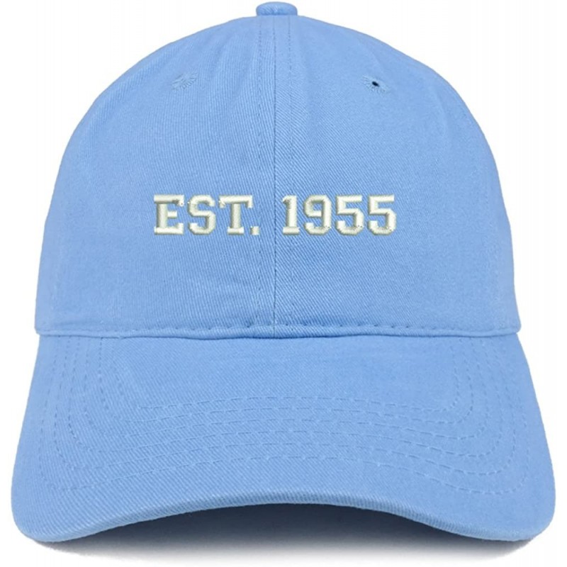 Baseball Caps EST 1955 Embroidered - 65th Birthday Gift Soft Cotton Baseball Cap - Carolina Blue - CR180NRT9I5 $36.10