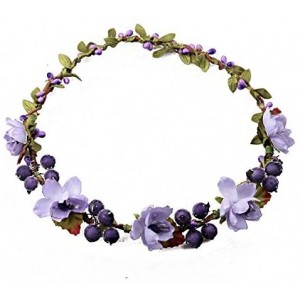 Headbands Flower Berries Crown Headband for Wedding Festivals HH7 - Purple - CE12EVRKFMH $18.07