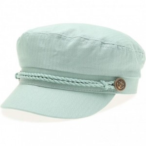Newsboy Caps Women's 100% Cotton Mariner Style Greek Fisherman's Sailor Newsboy Hats with Comfort Elastic Back - Mint - CW18U...