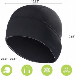 Skullies & Beanies Skull Cap Helmet Liner Winter Thermal Fleece Beanie Windproof Hat - Main Black Women - CH18ISHT4LK $20.97
