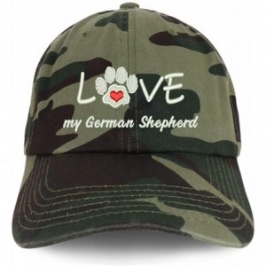 Baseball Caps I Love My German Shepherd Embroidered Soft Crown 100% Brushed Cotton Cap - Camo - CG18T75D0L2 $40.43