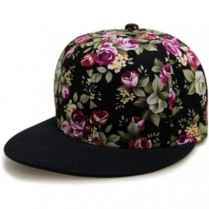 Baseball Caps Rose Garden Snapback Caps - Black - C511VAKDDJP $27.78