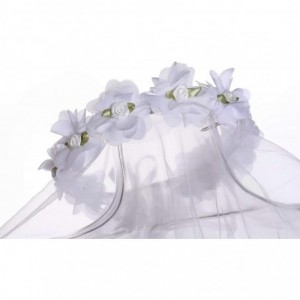 Headbands Flower Girls White First Communion Veil Headband with Bow - White (Hair Wreath) - CB18CL4S7KQ $22.87