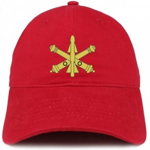 Baseball Caps Air Defense Logo Embroidered Low Profile Brushed Cotton Cap - Red - CQ188T66QGK $16.08