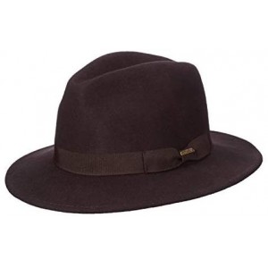 Fedoras Classico Men's Crushable Felt Safari Hat - Chocolate - CJ114G0QEA1 $90.63