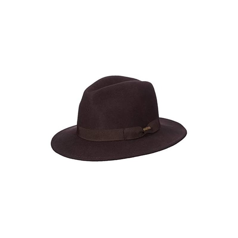 Fedoras Classico Men's Crushable Felt Safari Hat - Chocolate - CJ114G0QEA1 $95.05