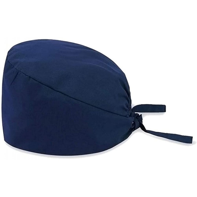 Skullies & Beanies Scrub Cap Sweatband Adjustable Bouffant Hats Headwear for Womens Mens Boys Girls - Dark Blue-1pc - CQ1983Z...