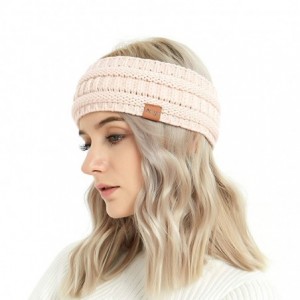 Cold Weather Headbands Winter Warm Cable Knit headband Head Wrap Ear Warmer for Women(Apricot) - Apricot - CD18K53IMAG $7.18