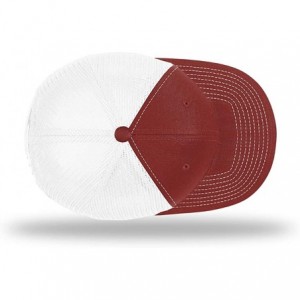 Baseball Caps KAG Leather Patch Back Mesh Hat - Red Front / White Mesh - CD18XH0GUW3 $69.73
