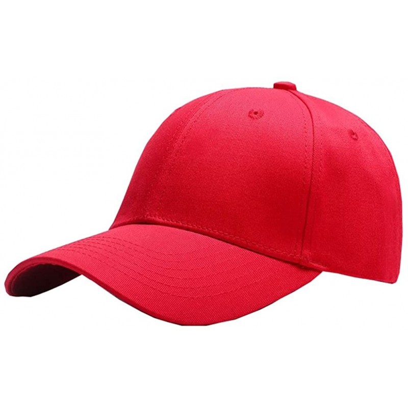 Baseball Caps Unisex Adjustable Plain Cap/Sun Hat/Trucker Dad Hats- Low Profile Cotton Cap - Red - CW18CRY6QM4 $17.33