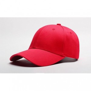 Baseball Caps Unisex Adjustable Plain Cap/Sun Hat/Trucker Dad Hats- Low Profile Cotton Cap - Red - CW18CRY6QM4 $17.33