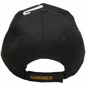 Skullies & Beanies Shriner Emblem Black With Shadow Embroidered Cap - CX18GXDD0EL $21.06