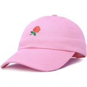 Baseball Caps Women's Rose Baseball Cap Flower Hat - Light Pink - CW180YS34TN $28.37