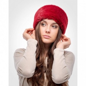 Cold Weather Headbands Womens Faux Fur Ear Warmer - Soft Velvet Fur - Chic Winter Headband - Red Rabbit - CB18AUYUGRL $32.53