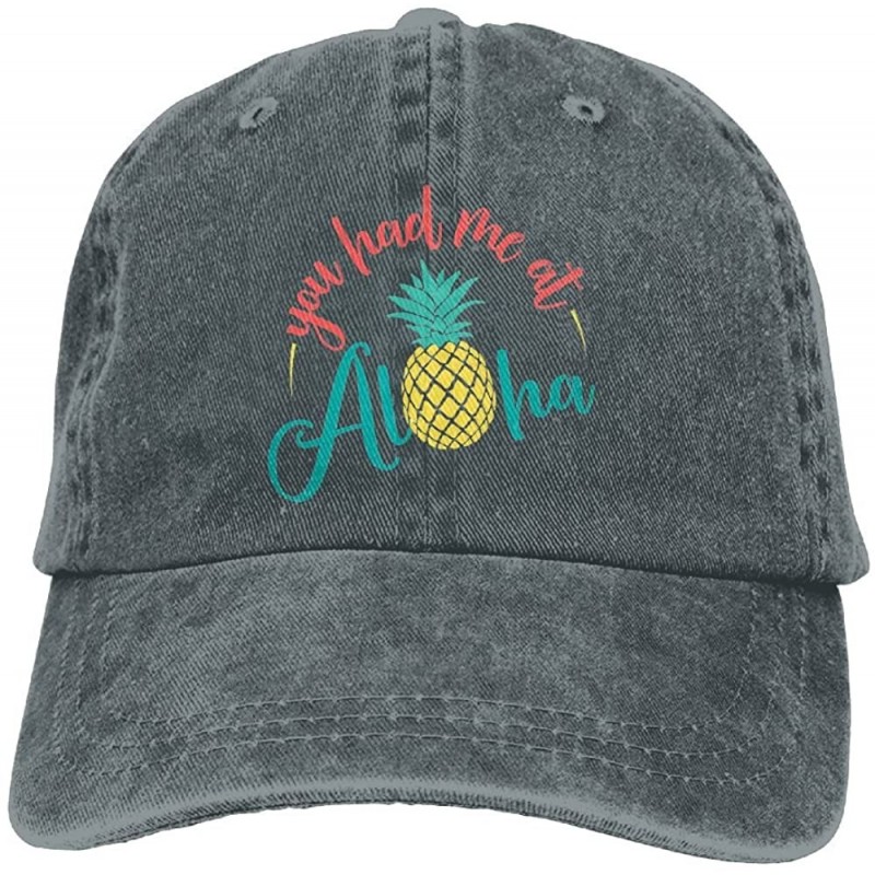 Cowboy Hats You Had Me at Aloha Pineapple Men Women Cowboy Hats Vintage Denim Trucker Baseball Caps - Asphalt - CV180994W4N $...