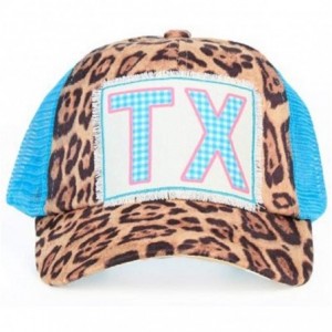 Baseball Caps Cheetah Leopard Western Hat Cap Brown Turquoise Blue - Texas Tx - C318RT0R4YI $44.82