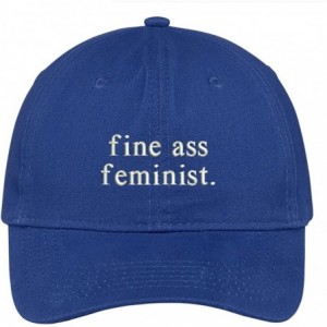 Baseball Caps Fine Ass Feminist Embroidered Cap Premium Cotton Dad Hat - Royal - CK182EX8S72 $33.07