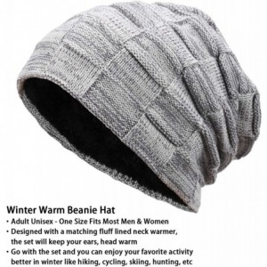 Skullies & Beanies Winter Beanie Scarf Warmer Fleece - Gray - C718LI7XKLM $29.83