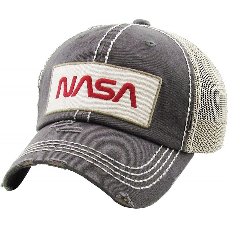 Baseball Caps Vintage NASA Insignia Dad Hat Collection Baseball Cap Polo Style Adjustable Worm - CJ18QLS3Y8E $31.60