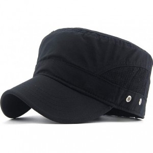 Skullies & Beanies Mens Womens Quick Dry Cadet Cap Waterproof Army Military Hat Flat Top Caps Mesh Inner - B-black - C311ACXS...