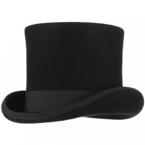 Fedoras Men 100% Wool Mad Hatter Hat Satin Lined Top Hats - Black - C018M949LI2 $73.51