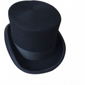 Fedoras Men 100% Wool Mad Hatter Hat Satin Lined Top Hats - Black - C018M949LI2 $76.13
