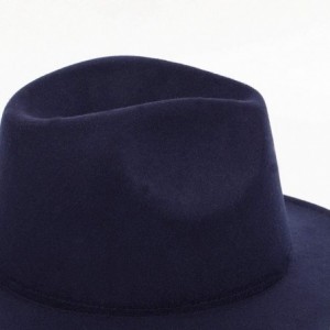 Fedoras Fedora Hats Unisex Men Women Classic Vintage Wool Felt Hat Wide Brim Trilby Jazz Hat Floppy Sun Hat - Navy - C418QZYG...