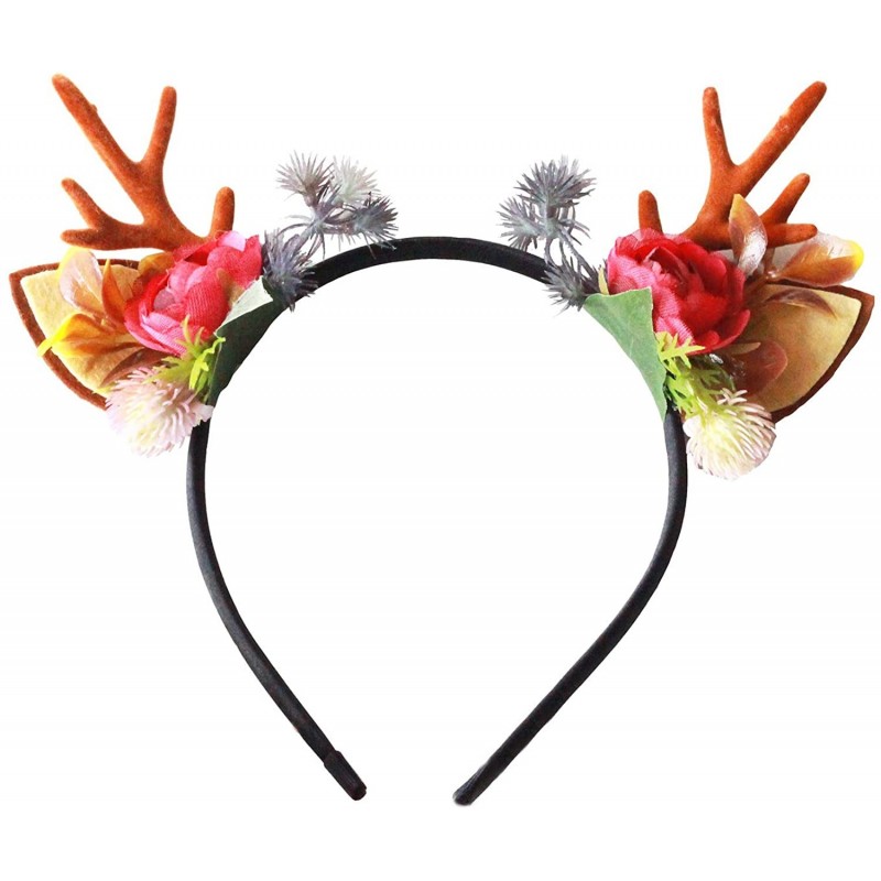 Headbands Flower Wreath Headband Floral Hair Garland Flower Crown Halo Headpiece Boho with Ribbon Wedding Party Photos - F - ...