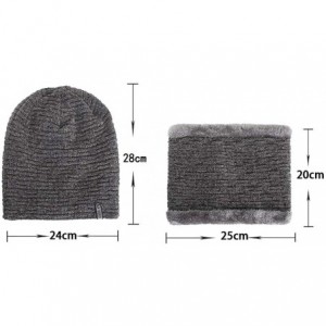 2PCS Set Unisex Knitted Thick Cap Hedging Head Hat Beanie Warm Caps ...