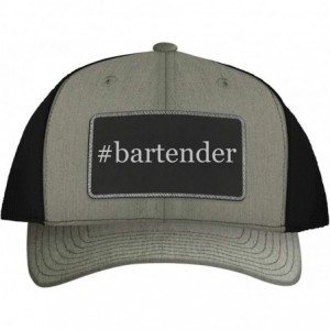 Baseball Caps Bartender - Leather Hashtag Black Metallic Patch Engraved Trucker Hat - Heather\black - CA18Z9SAH2A $38.97