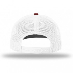 Baseball Caps KAG Leather Patch Back Mesh Hat - Red Front / White Mesh - CD18XH0GUW3 $69.73