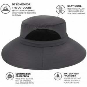 Sun Hats Sun Hat for Men/Women- Sun Protection Wide Brim Bucket Hat Waterproof Breathable Packable Boonie Hat for Fishing - C...