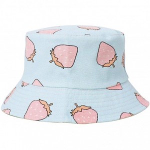 Sun Hats Fashion Fruit Bucket Hat for Women Trendy Strawberry Painted Foldable Summer Cotton Fisherman Sun Caps - CG18WMZGT0Y...