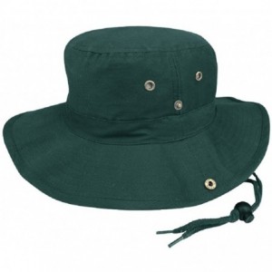 Sun Hats MG Men's Brushed Cotton Twill Aussie Side Snap Chin Cord Hat - Dark Green - C711BXYGDD7 $48.69