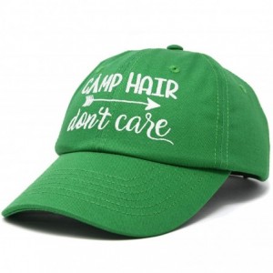 Baseball Caps Camp Hair Don't Care Hat Dad Cap 100% Cotton Lightweight - Kelly Green - C018S8Z75QI $25.56