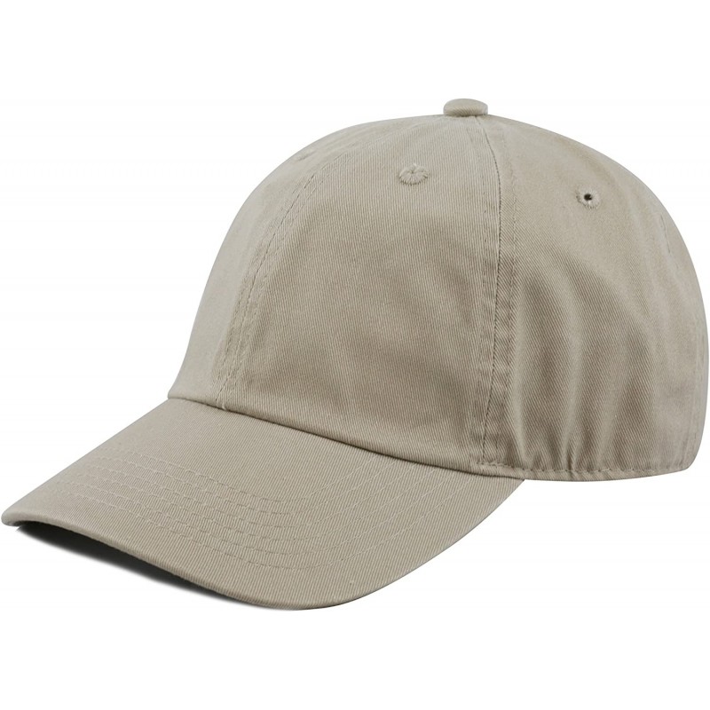 Baseball Caps Unisex Blank Washed Low Profile Cotton & Denim & Tie Dye Dad Hat Baseball Cap - Khaki - CM12IIBKUBD $8.84