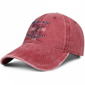 Baseball Caps Denim Baseball Hats Unisex Men's Classic Adjustable Mesh Captain Flat Cap - Red-14 - CY18U55KY37 $38.68