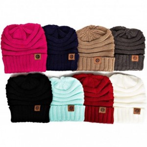 Skullies & Beanies Beanies Knit Hats for Women - Classic Knitted Winter Beanie Birthday Gift for Women - Rose - CL18NGROG0C $...