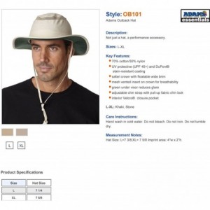 Sun Hats OB101 Outback Hat - Khaki - L - Stone - CA117S3MBH9 $21.62