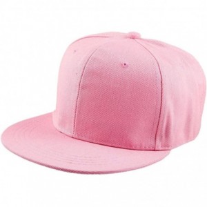 Baseball Caps Women Men Snapback Hats-Patchwork Solid Color Flat Bill Baseball Cap - 014-pink - CV12LGNGMZ3 $25.52