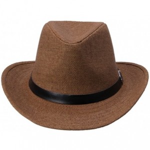 Sun Hats Beach Head Wear Sun Panama Fedoras Hat Jazz Caps - Coffee - CQ11KZPKZ25 $14.15