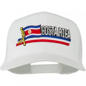 Baseball Caps Costa Rica Flag Patched Mesh Cap - White - C511Q3SYT61 $40.60