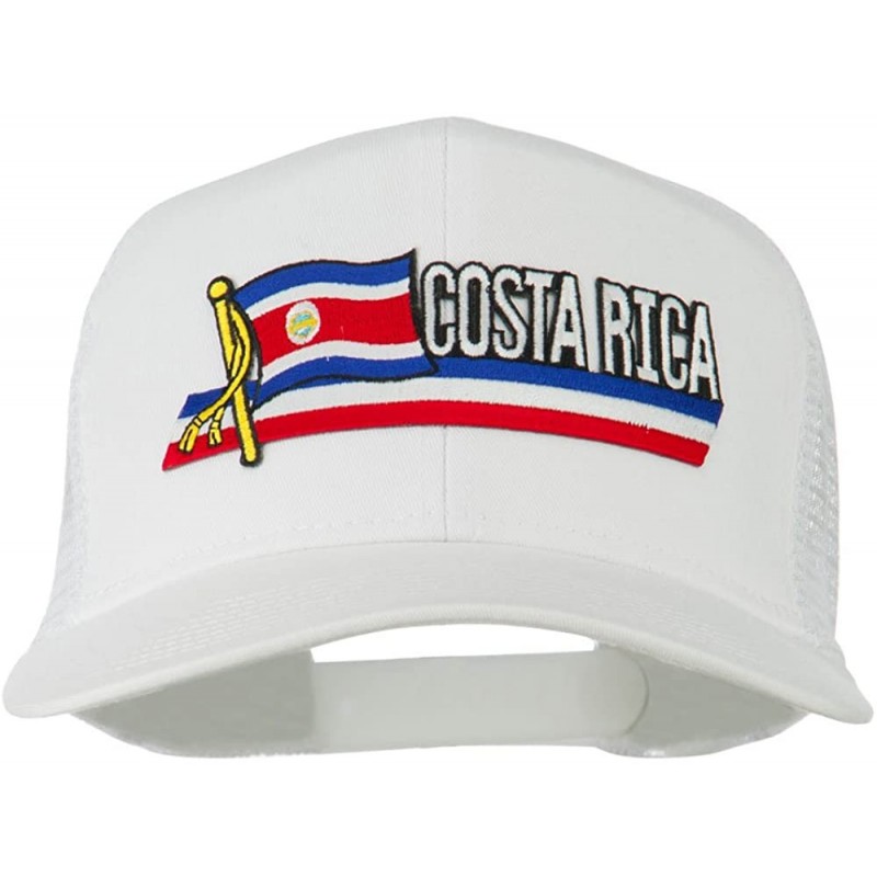 Baseball Caps Costa Rica Flag Patched Mesh Cap - White - C511Q3SYT61 $46.63