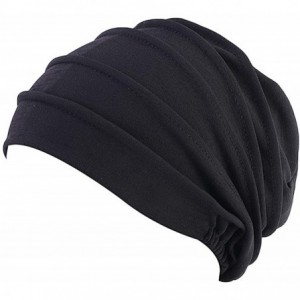 Skullies & Beanies Women Chemo Hat Beanie Flower Headscarf Turban Headwear for Cancer - 2c69-polyester-black - CC18SEEI7QL $8.29