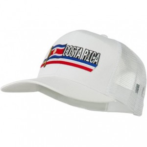 Baseball Caps Costa Rica Flag Patched Mesh Cap - White - C511Q3SYT61 $46.63